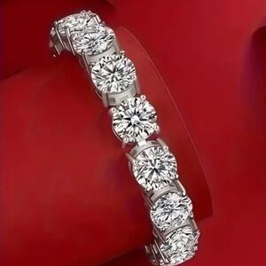 Luxury Elegant 68 Carat Moissanite 925 Silver Tennis Bracelet 7inches